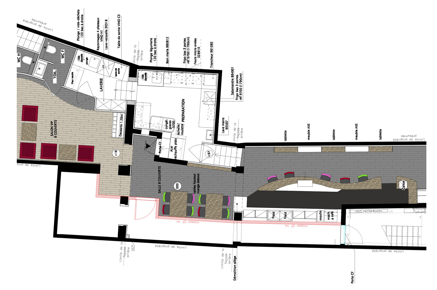 Aménagement d’un bar à vin à Namur